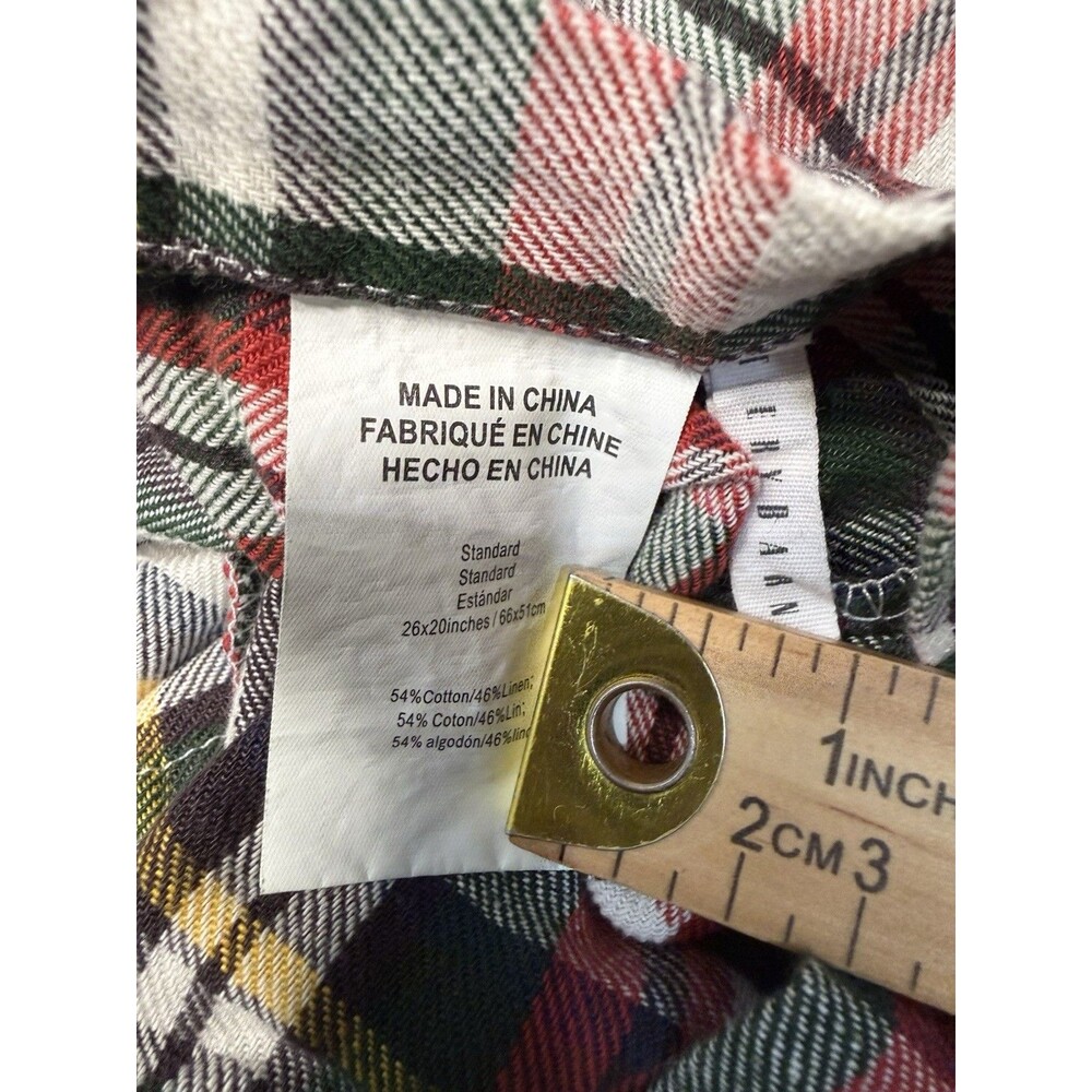Pottery Barn Full/Queen Duvet Cover + 2 Pillowcases Denver Red Tartan Plaid Xmas - Picture 11 of 14